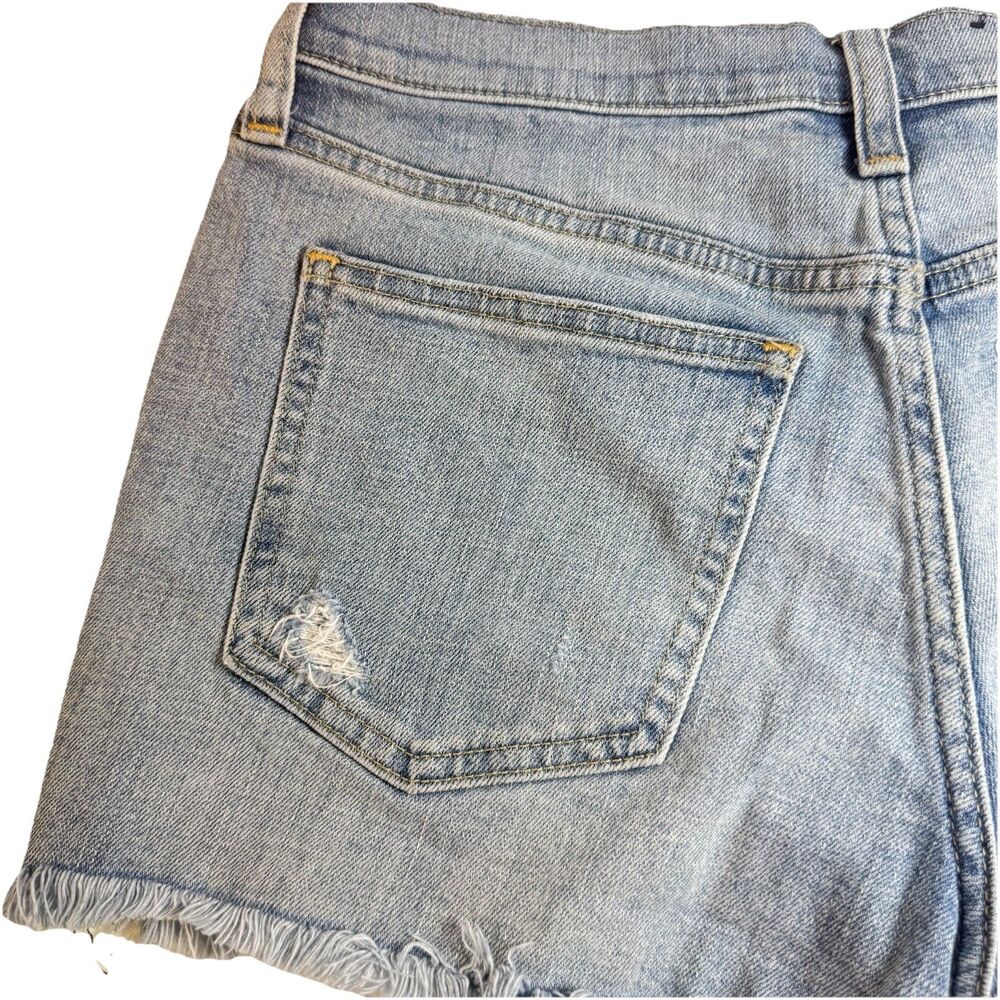 Gap Denim Shorts Mid Rise Blue Frayed Raw Hem Distressed Size 27 Summer Casual - Picture 11 of 14